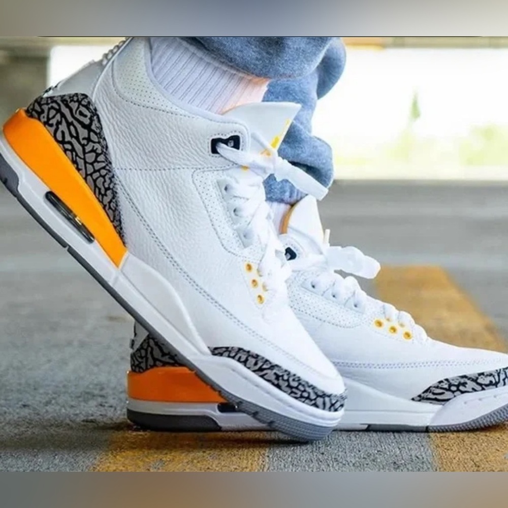 New Nike Jordan 3 Retro Laser Orange Lakers Women's Size 7